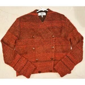 SHIATZY CHEN Paris Mode Mohair/wool blend double breasted blazer / cardigan sz 8